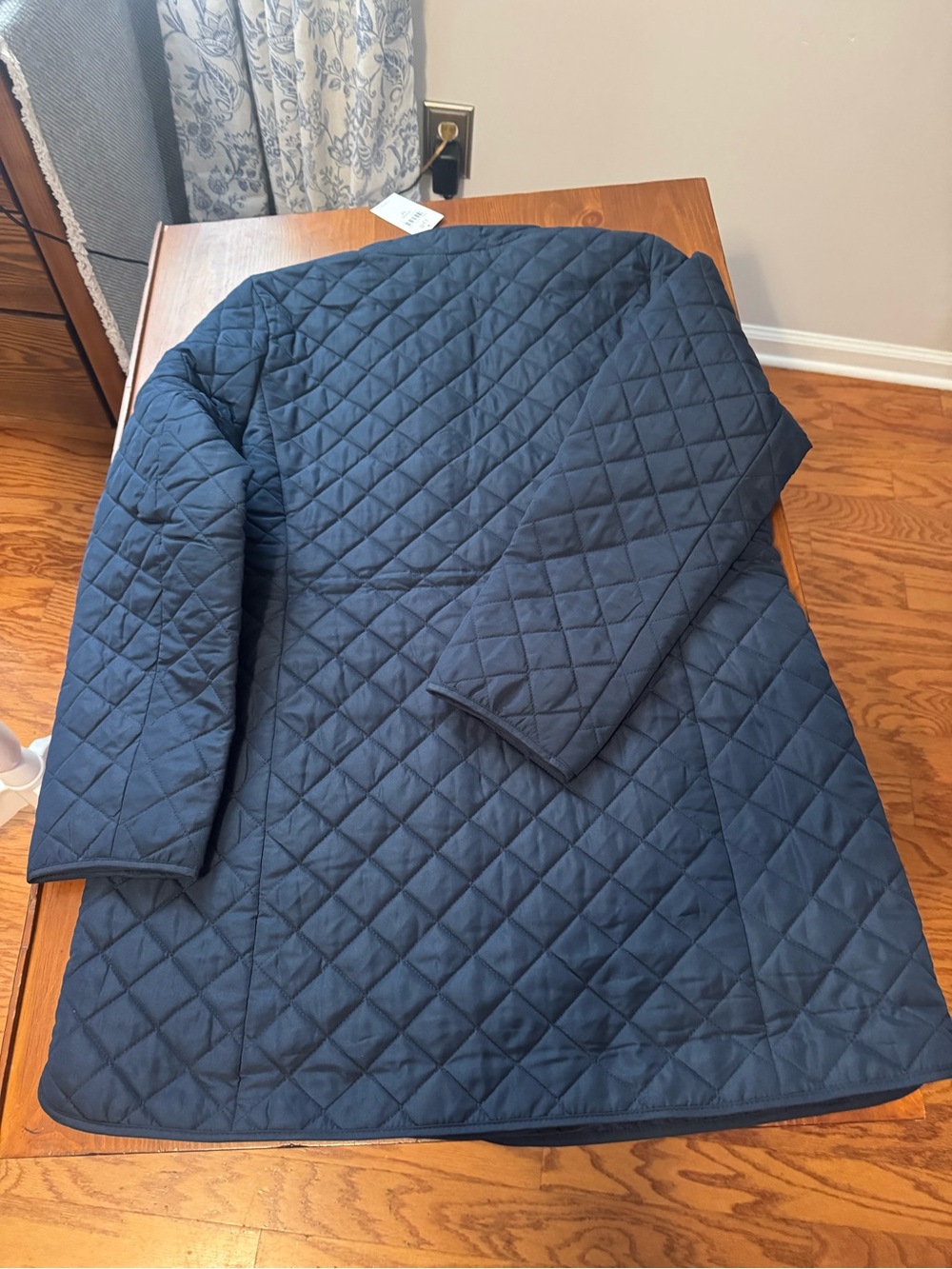 J Jill New Quilted Navy Women's Button-Front Coat medium msrp 149.00 - Picture 8 of 8